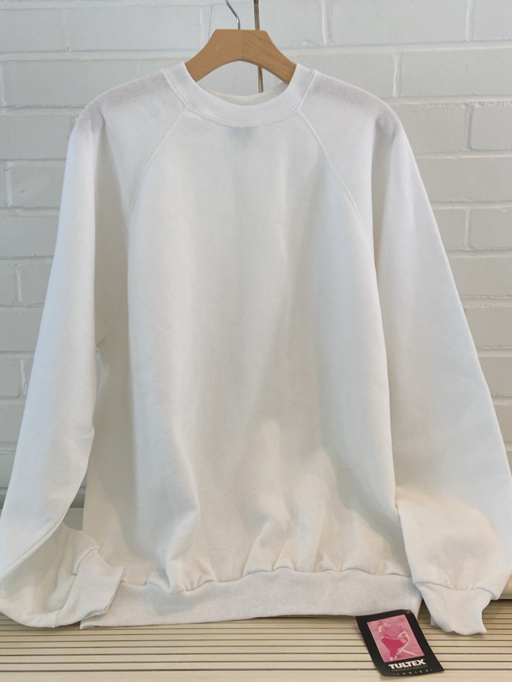New With Tags Classic Old Style Tultex White Crewneck Pullover Sweatshirt  Sz XL